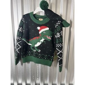 Maximus Rex Toddler Dinosaur Holiday Sweater and Hat Set Size 3T NWT